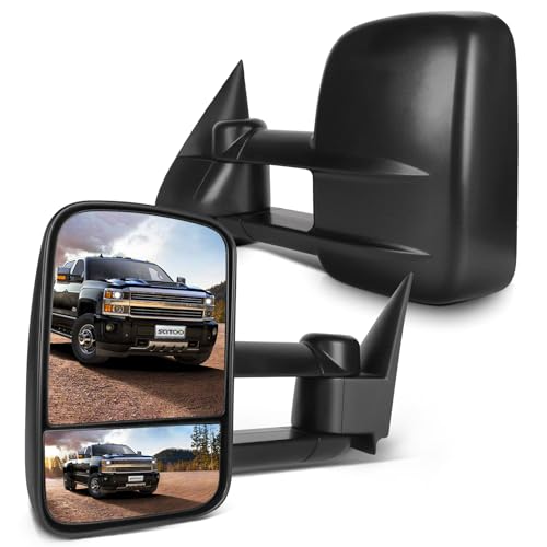 SCITOO Tow Mirrors Compatible with 1999-2007 For Chevy GMC Silverado Sierra